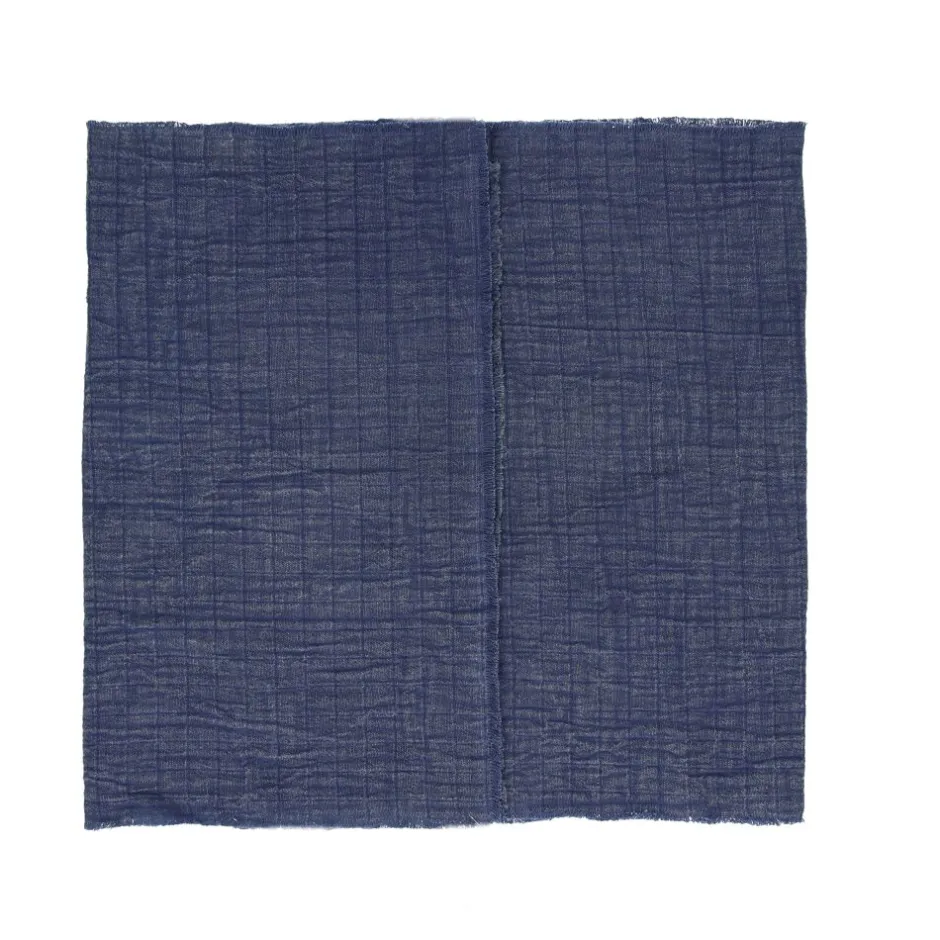 Pomax Linge De Table-A TAVOLA - set de table - coton - L 140 x W 40 cm - bleu
