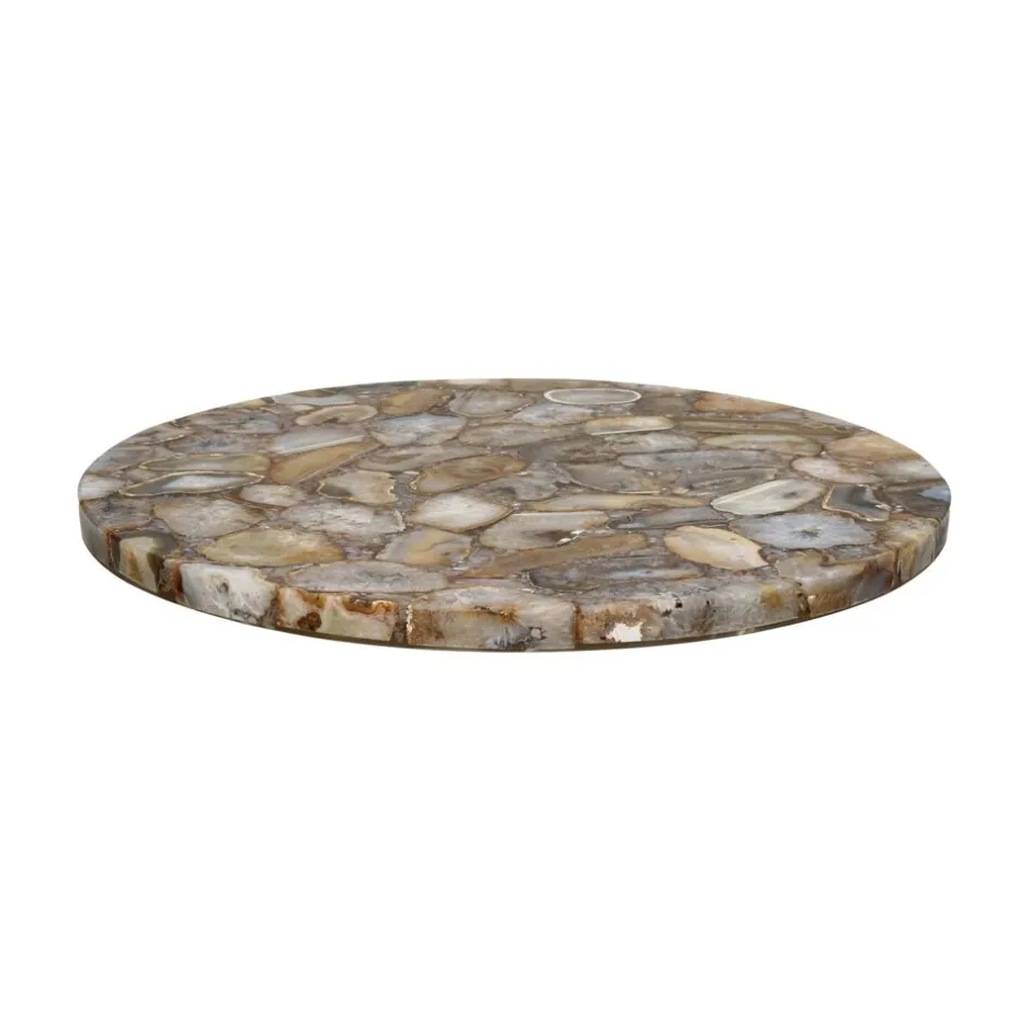 Pomax Concepts Modulaires-AGATA - dessus de table Granada - pierre d'agate - DIA 45 x H 4 cm - caramel