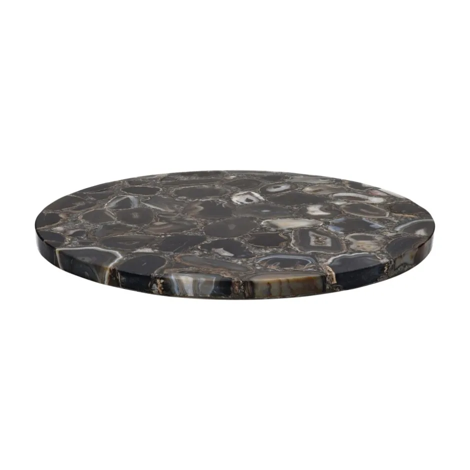 Pomax Concepts Modulaires-AGATA - dessus de table pour Granada - pierre d'agate - DIA 45 x H 4 cm - café