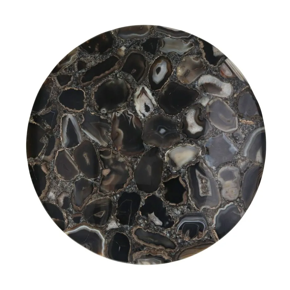 Pomax Concepts Modulaires-AGATA - dessus de table pour Granada - pierre d'agate - DIA 45 x H 4 cm - café