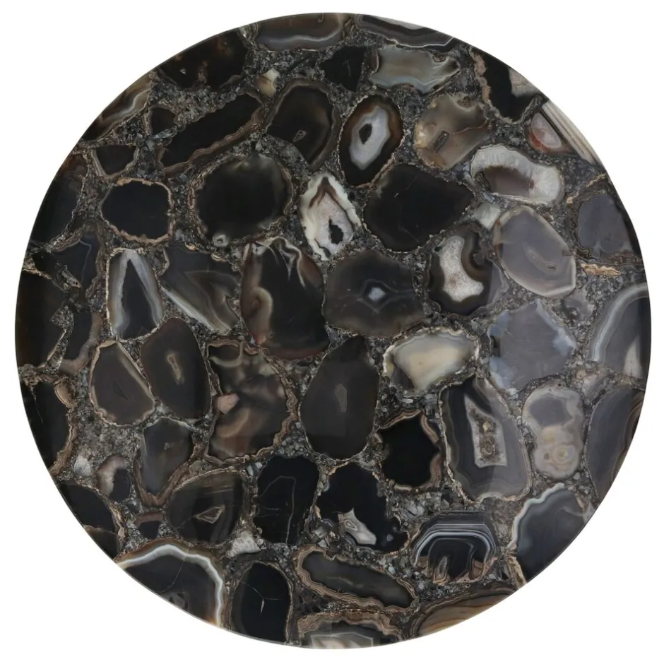 Pomax Concepts Modulaires-AGATA - dessus de table pour Granada - pierre d'agate - DIA 55 x H 4 cm - café