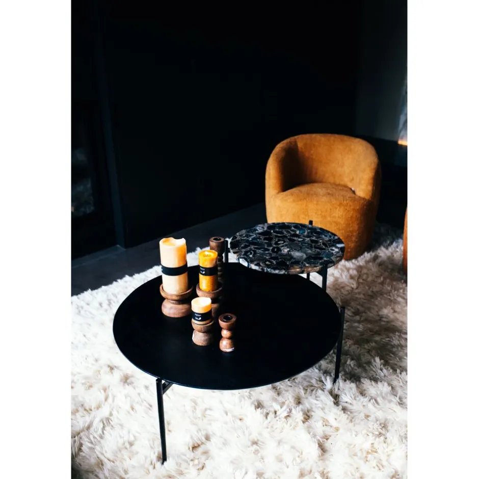 Pomax Concepts Modulaires-AGATA - dessus de table pour Granada - pierre d'agate - DIA 45 x H 4 cm - café