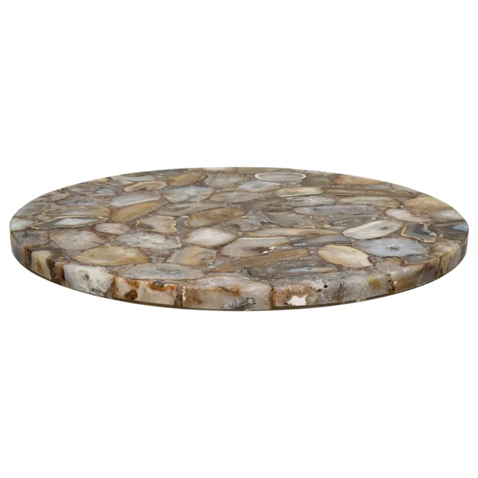 Pomax Concepts Modulaires-AGATA - dessus de table pour Granada - pierre d'agate - DIA 55 x H 4 cm - caramel