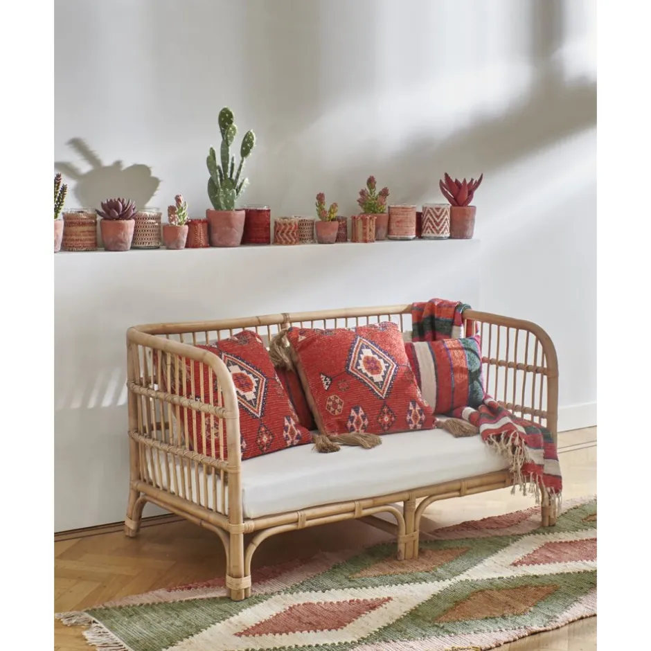Pomax Coussins-AIDA - coussin - coton / jute - L 45 x W 45 cm - orange