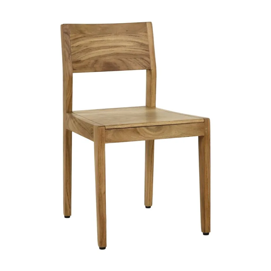 Pomax Chaises-ALBERTON - chaise - bois d'acacia - L 46 x W 47 x H 86 cm - naturel
