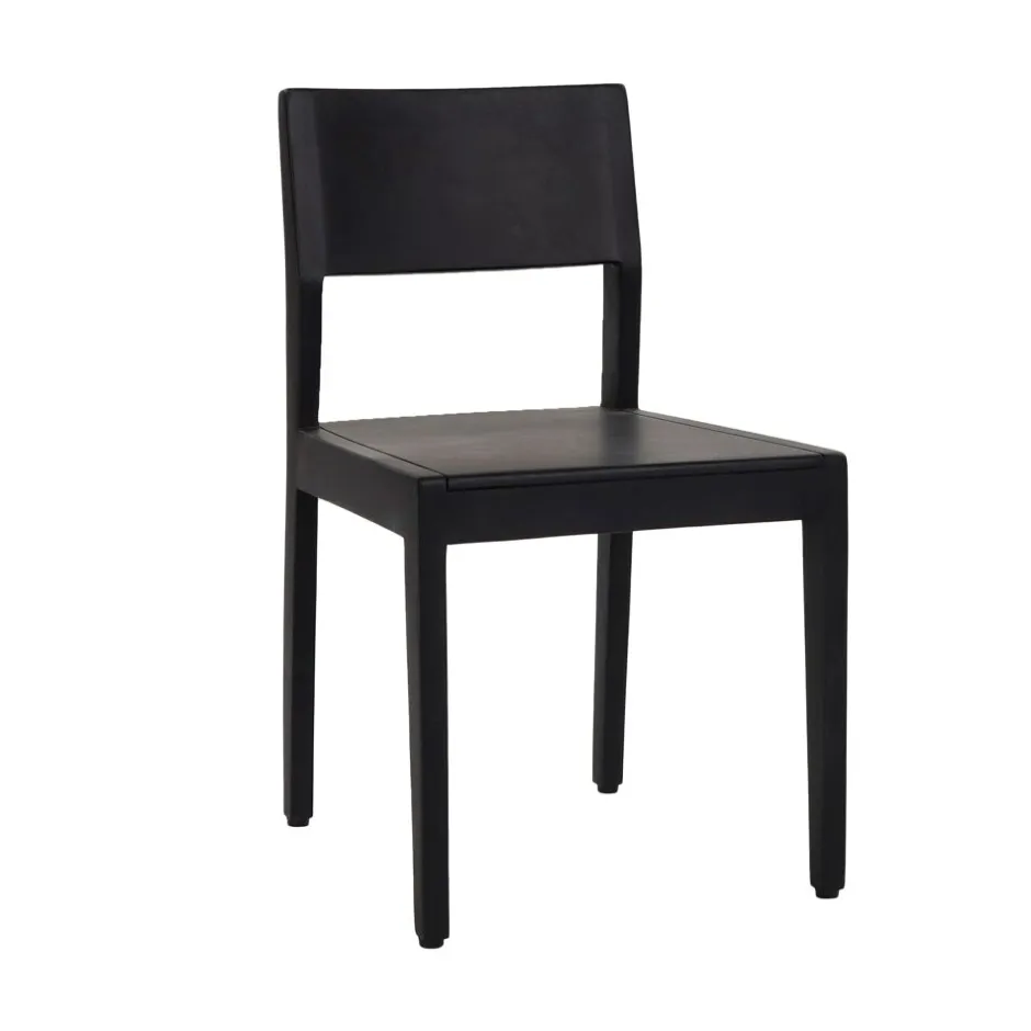 Pomax Chaises-ALBERTON - chaise - bois de mangier - L 46 x W 47 x H 86 cm - noir