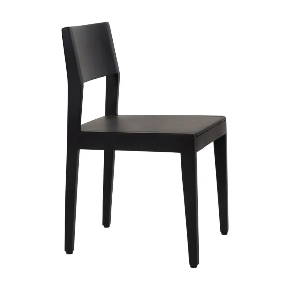 Pomax Chaises-ALBERTON - chaise - bois de mangier - L 46 x W 47 x H 86 cm - noir