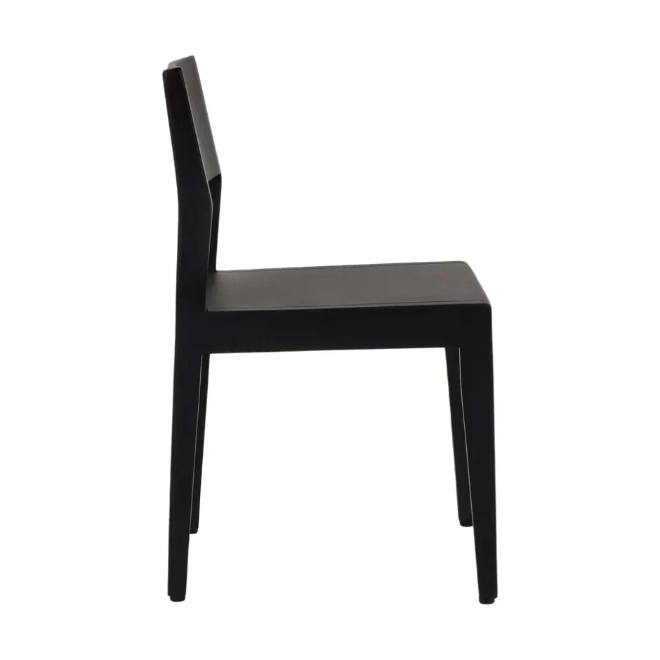 Pomax Chaises-ALBERTON - chaise - bois de mangier - L 46 x W 47 x H 86 cm - noir