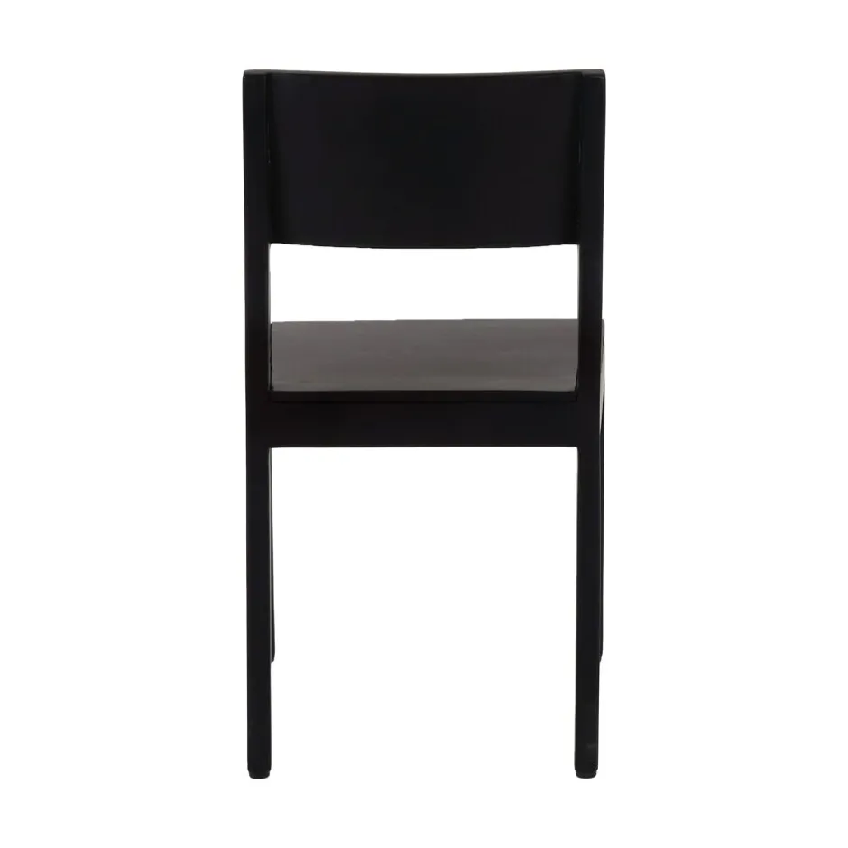 Pomax Chaises-ALBERTON - chaise - bois de mangier - L 46 x W 47 x H 86 cm - noir