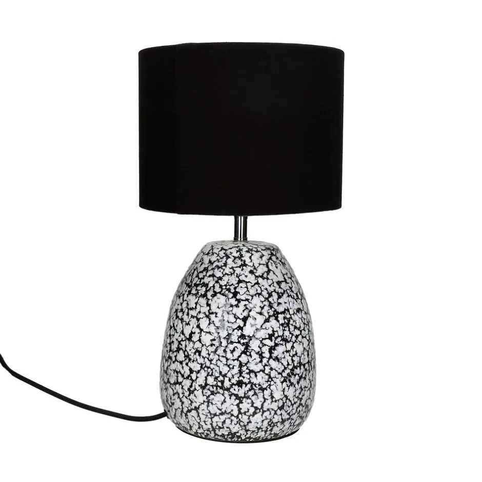 Pomax Lampes De Table-ALFRED - lampe de table - céramique / lin - DIA 24 x H 45 cm - gris