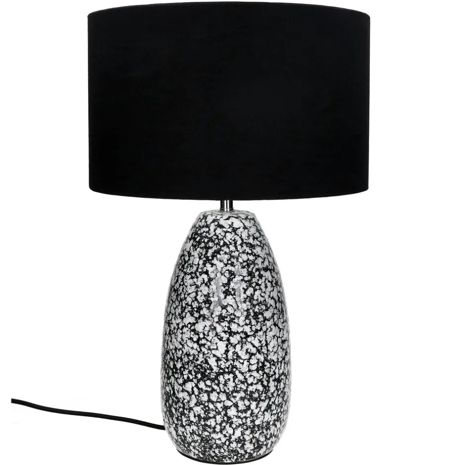 Pomax Lampes De Table-ALFRED - lampe de table - céramique / lin - DIA 33 x H 53 cm - gris