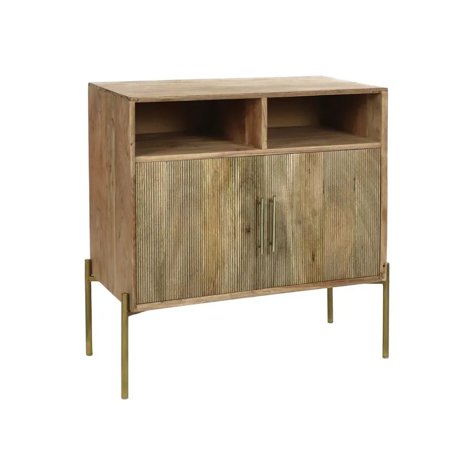 Pomax Armoires-ALFREDO - armoire - bois de mangier - L 80 x W 40 x H 85 cm - naturel