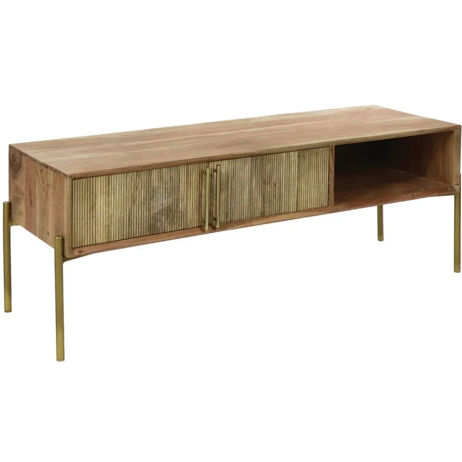 Pomax Armoires-ALFREDO - armoire - bois de mangier - L 120 x W 40 x H 46 cm - naturel