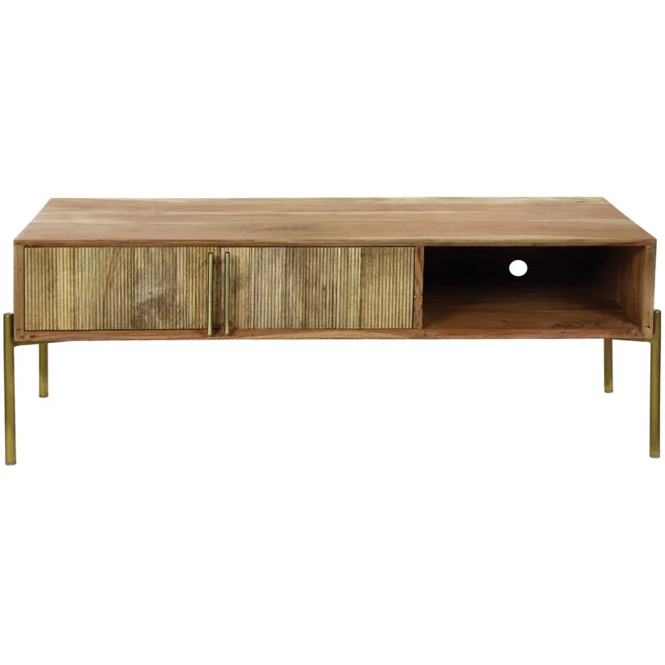 Pomax Armoires-ALFREDO - armoire - bois de mangier - L 120 x W 40 x H 46 cm - naturel