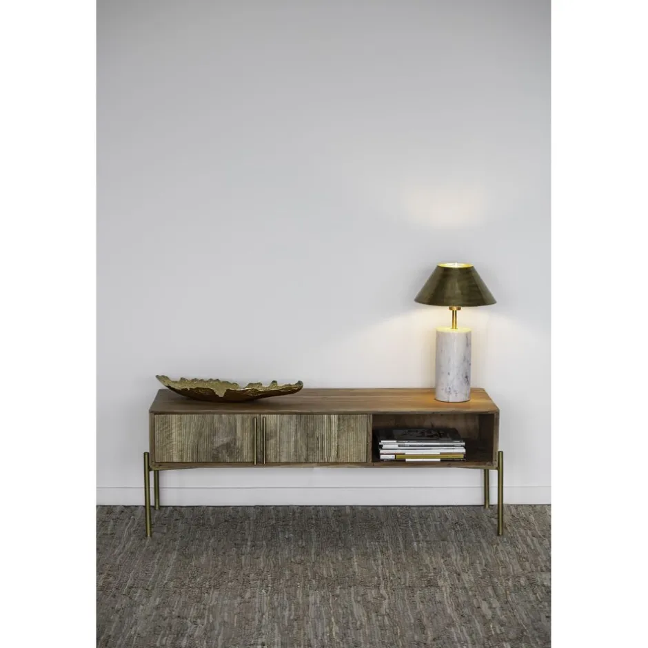 Pomax Armoires-ALFREDO - armoire - bois de mangier - L 120 x W 40 x H 46 cm - naturel