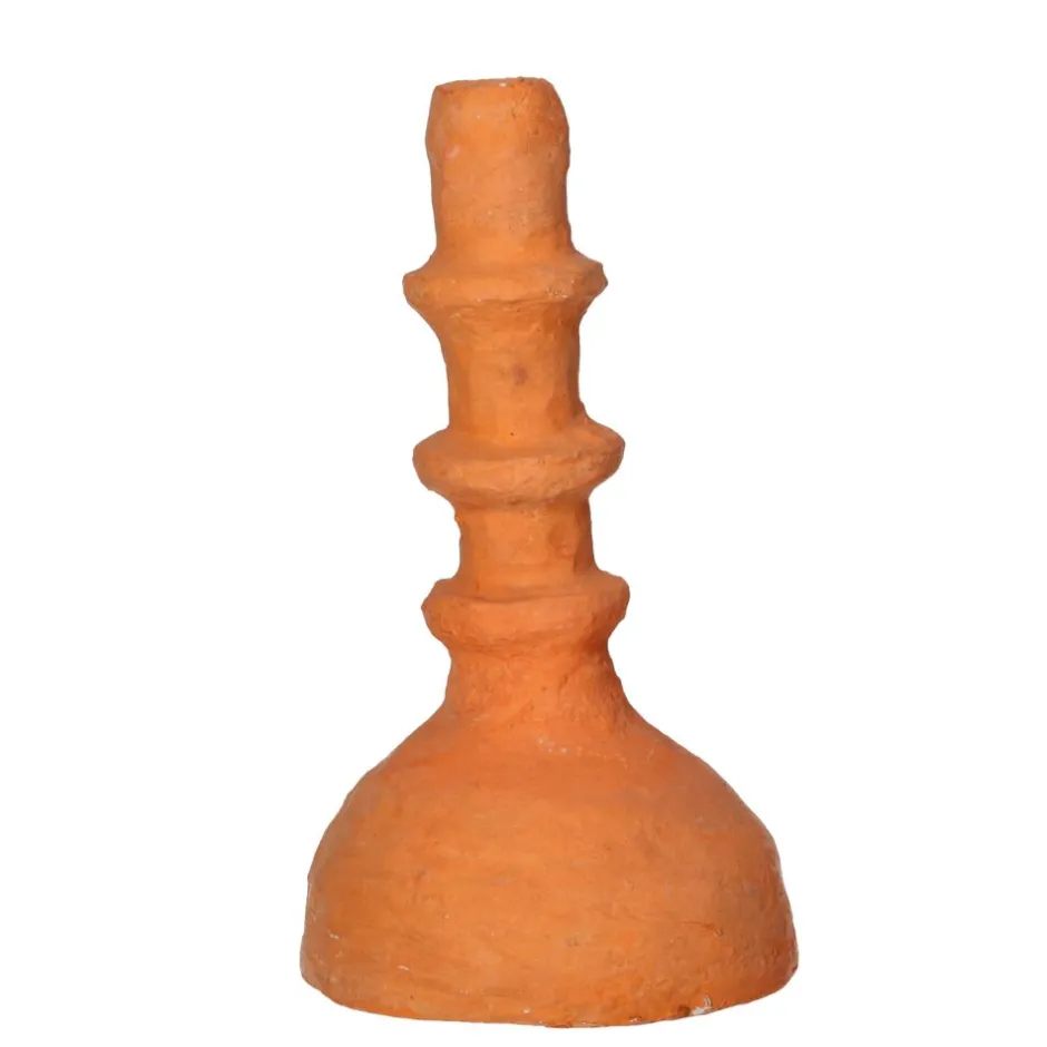 Pomax Chandeliers-ALMERIA - bougeoir - papier mâché / fer - DIA 20 x H 35 cm - orange