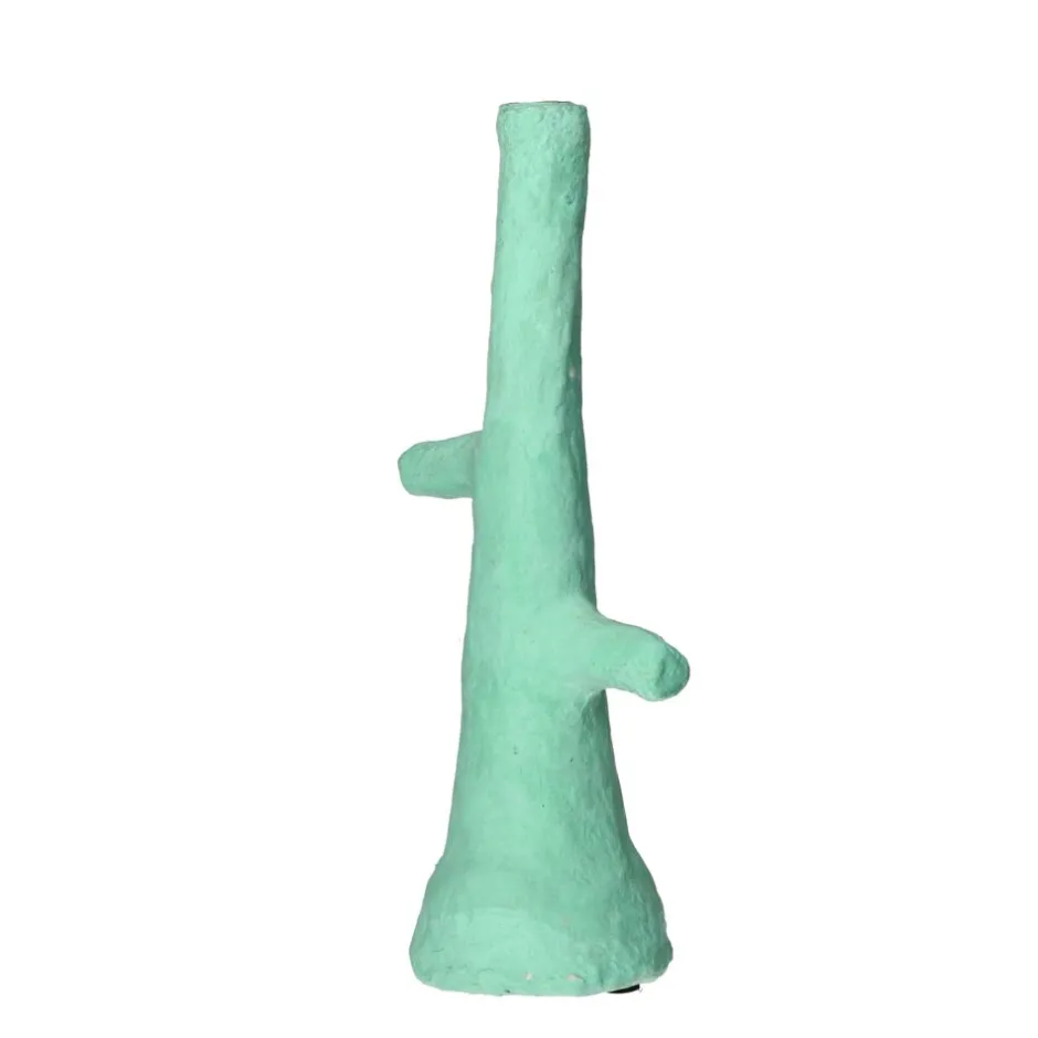Pomax Chandeliers-ALMERIA - bougeoir - papier mâché / fer - L 20 x W 10 x H 35 cm - aqua