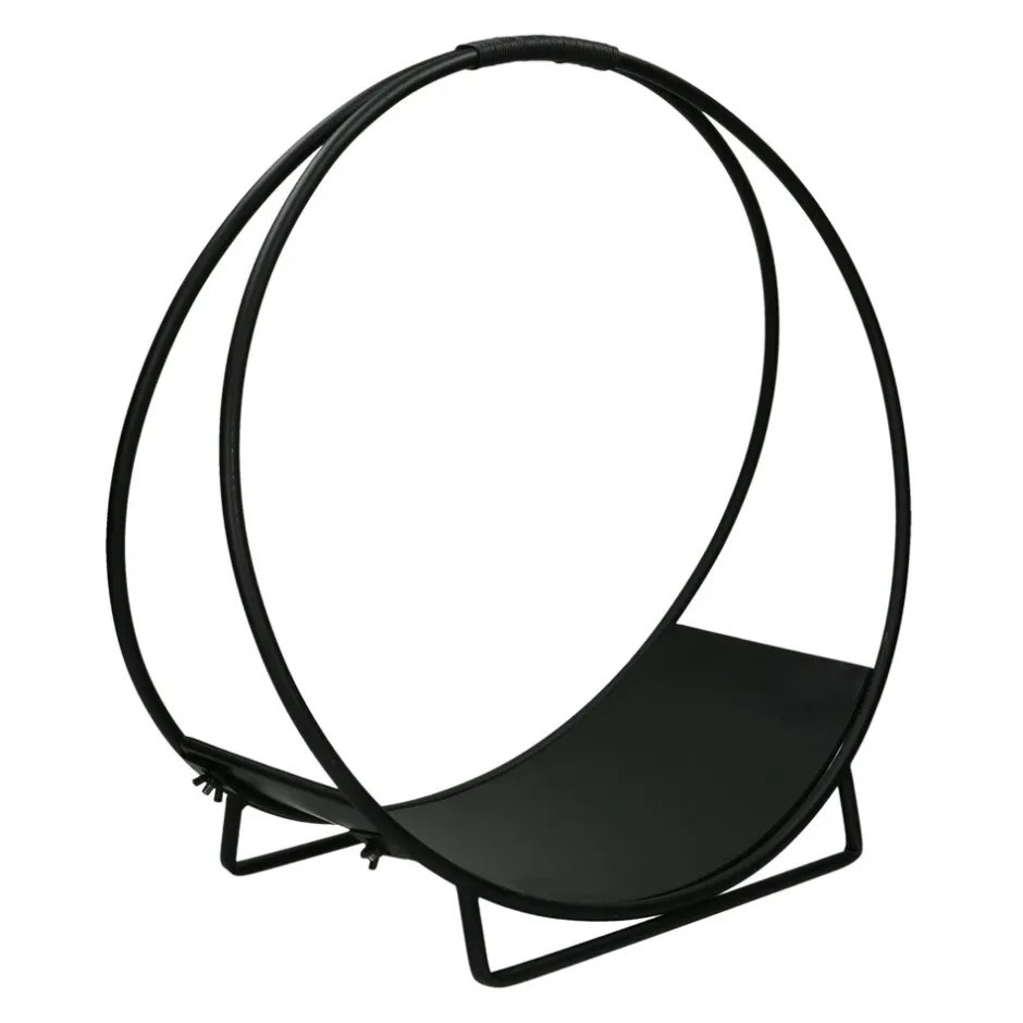 Pomax Objets De Décoration-ALPBACH - panier à bûches - métal - L 70 x W 29 x H 71 cm - noir