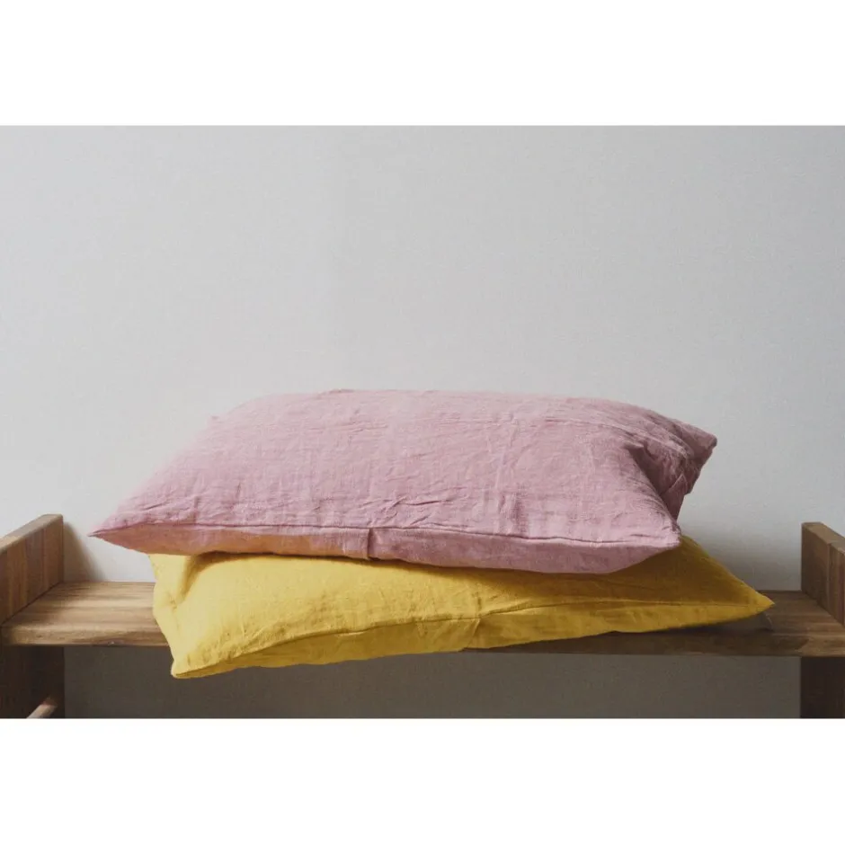 Pomax Coussins-ALPHA BASICS - coussin - lin - L 70 x W 50 cm - poudre rose