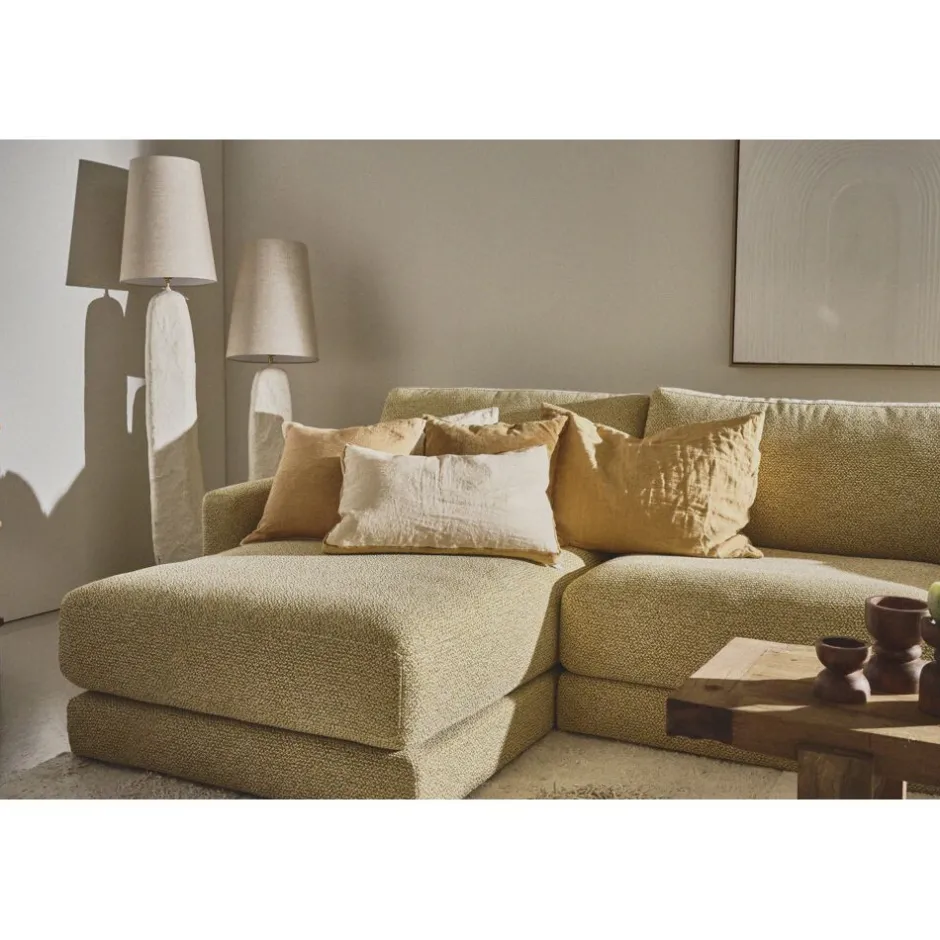 Pomax Coussins-ALPHA OPPOSITES - coussin - lin / coton - L 45 x W 45 cm - camel