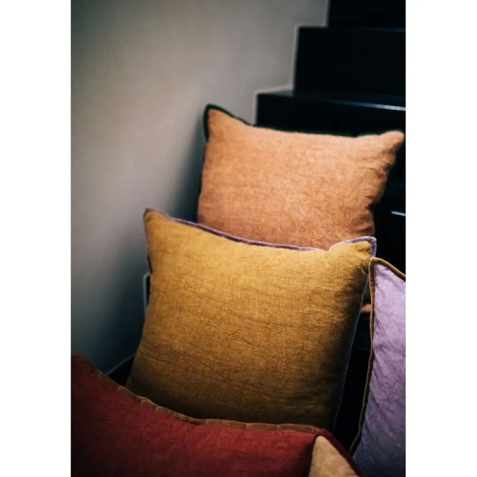 Pomax Coussins-ALPHA OPPOSITES - coussin - lin / coton - L 45 x W 45 cm - camel