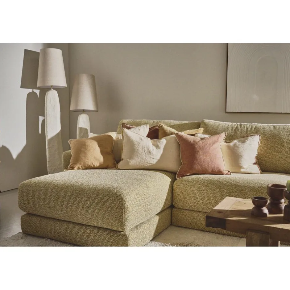 Pomax Coussins-ALPHA OPPOSITES - coussin - lin / coton - L 45 x W 45 cm - cannelle