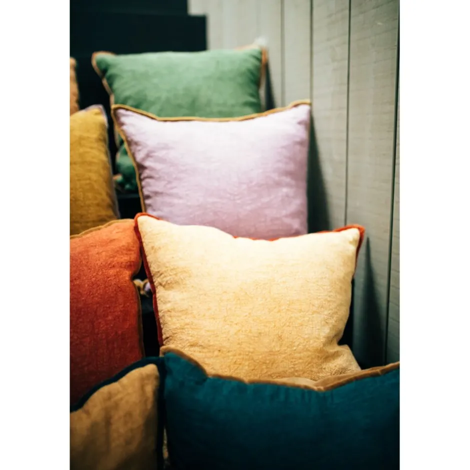 Pomax Coussins-ALPHA OPPOSITES - coussin - lin / coton - L 45 x W 45 cm - miel