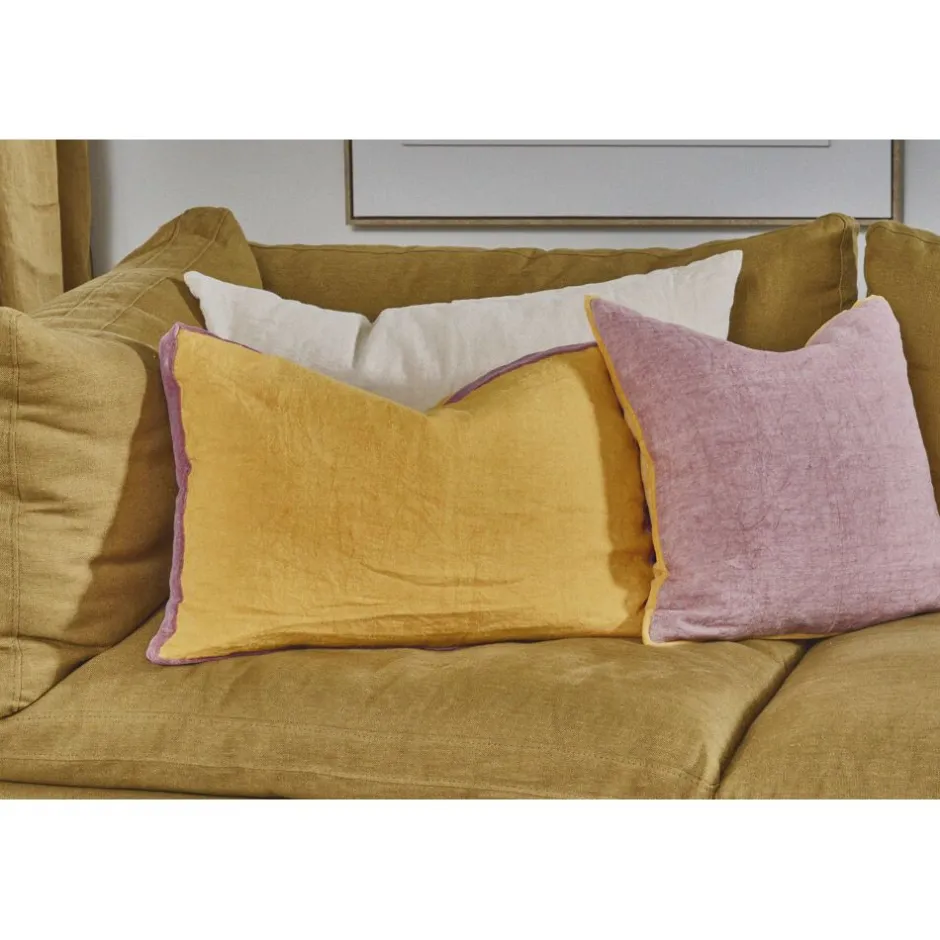 Pomax Coussins-ALPHA OPPOSITES - coussin - lin / coton - L 45 x W 45 cm - moutarde