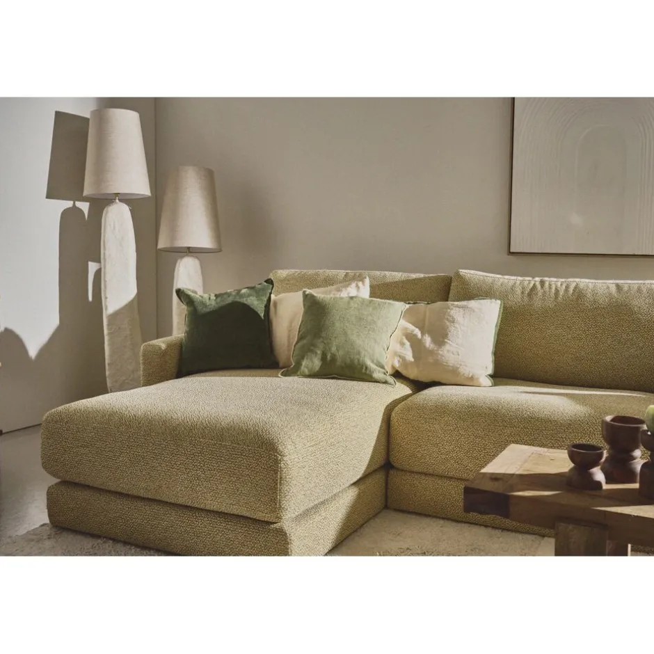 Pomax Coussins-ALPHA OPPOSITES - coussin - lin / coton - L 45 x W 45 cm - vert