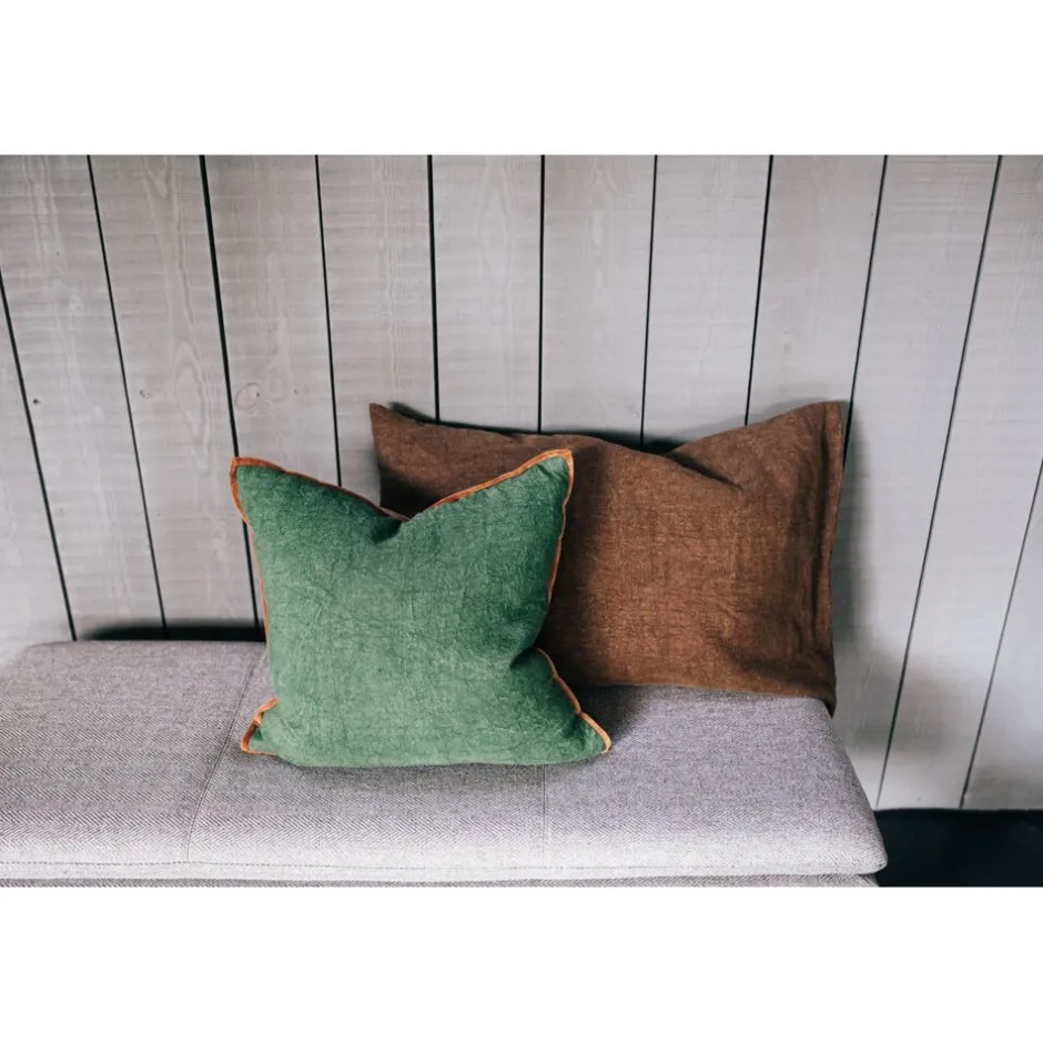 Pomax Coussins-ALPHA OPPOSITES - coussin - lin / coton - L 45 x W 45 cm - vert