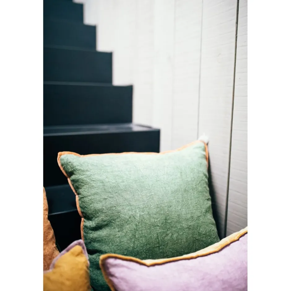 Pomax Coussins-ALPHA OPPOSITES - coussin - lin / coton - L 45 x W 45 cm - vert