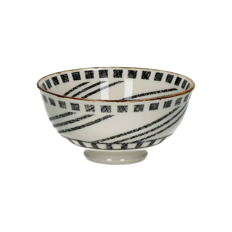 Pomax Vaisselle-ALTO - bol à céréales - porcelaine - DIA 12 x H 6 cm - noir/blanc