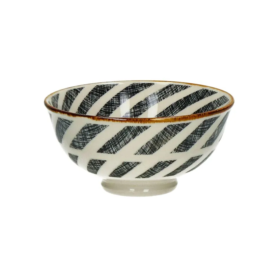 Pomax Vaisselle-ALTO - bol à céréales - porcelaine - DIA 12 x H 6 cm - noir/blanc