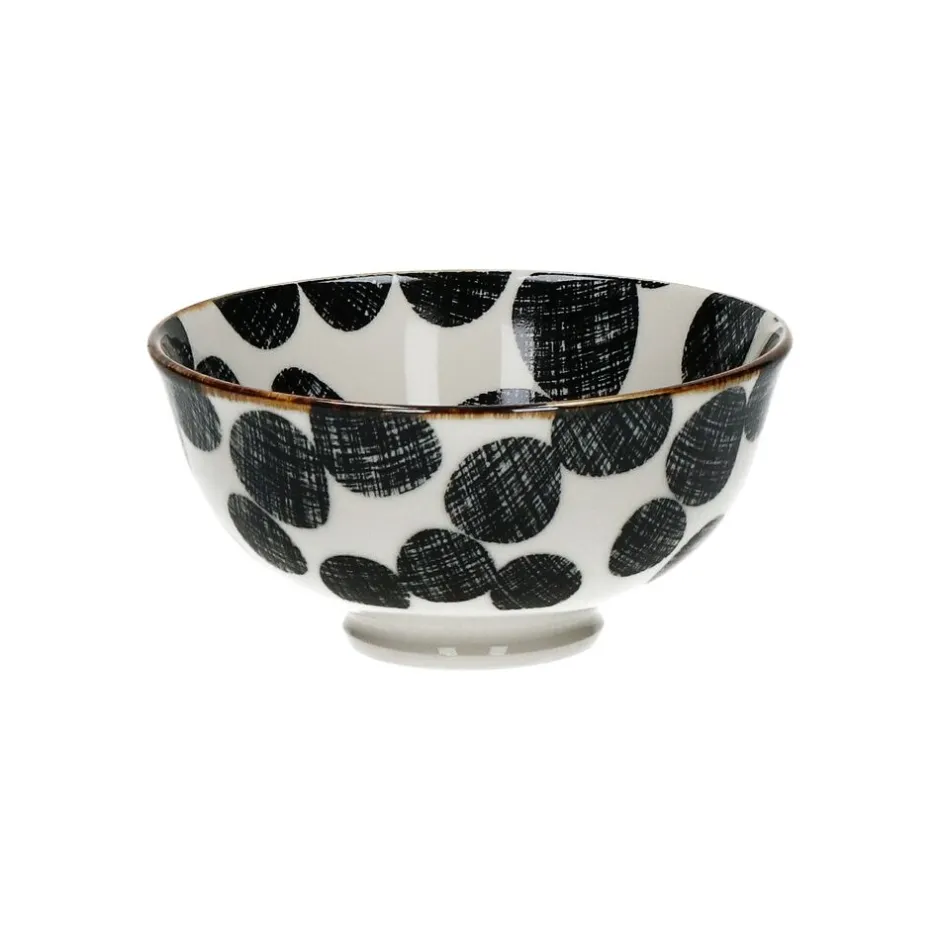 Pomax Vaisselle-ALTO - bol à céréales - porcelaine - DIA 12 x H 6 cm - noir/blanc