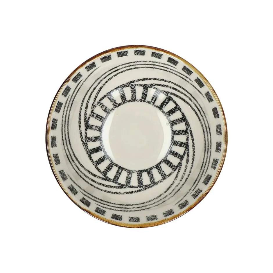 Pomax Vaisselle-ALTO - bol à céréales - porcelaine - DIA 12 x H 6 cm - noir/blanc