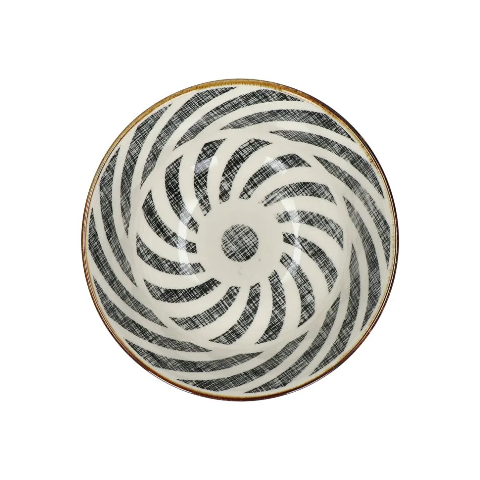 Pomax Vaisselle-ALTO - bol à céréales - porcelaine - DIA 12 x H 6 cm - noir/blanc