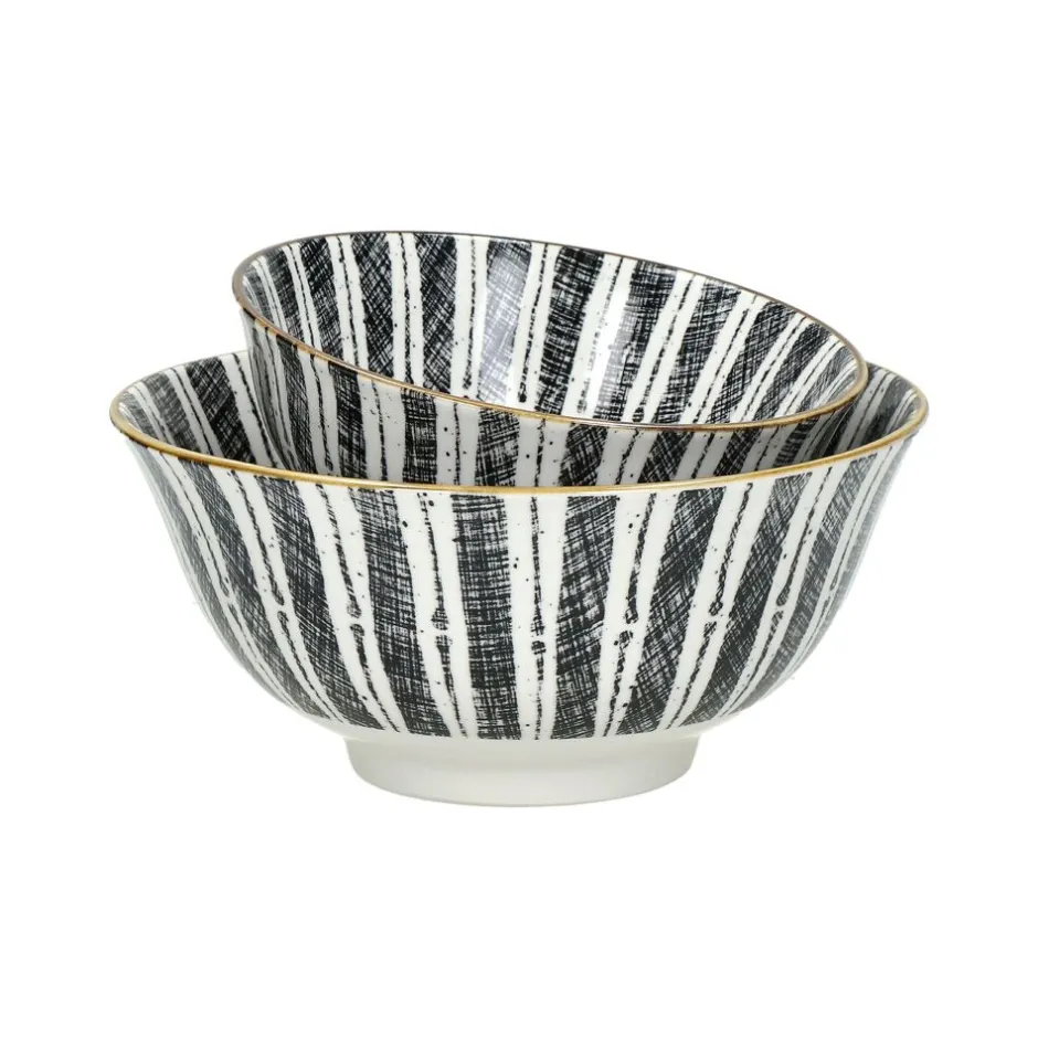 Pomax Vaisselle-ALTO - bol à céréales - porcelaine - DIA 12 x H 6 cm - noir/blanc