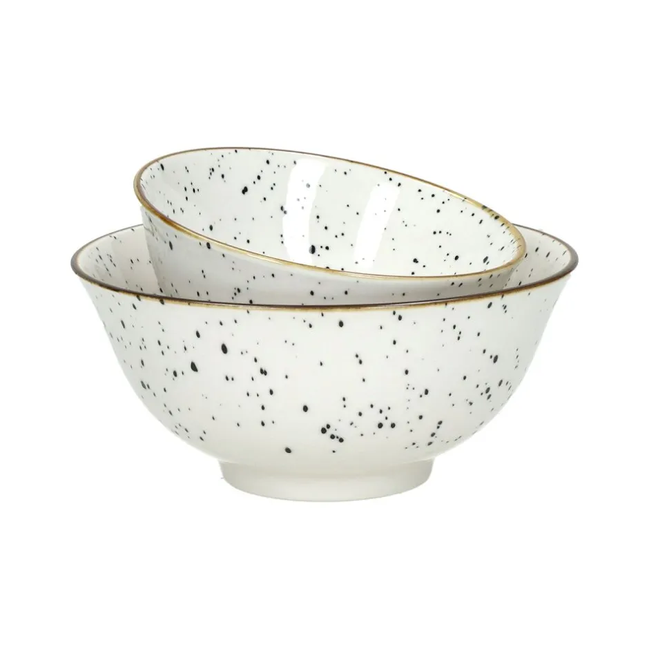 Pomax Vaisselle-ALTO - bol à céréales - porcelaine - DIA 12 x H 6 cm - noir/blanc