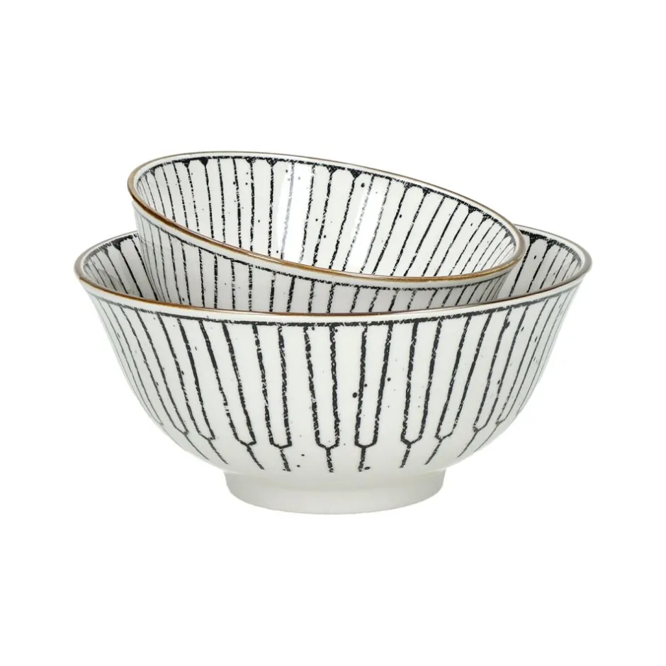 Pomax Vaisselle-ALTO - bol à céréales - porcelaine - DIA 12 x H 6 cm - noir/blanc