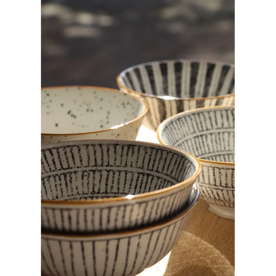 Pomax Vaisselle-ALTO - bol à céréales - porcelaine - DIA 12 x H 6 cm - noir/blanc