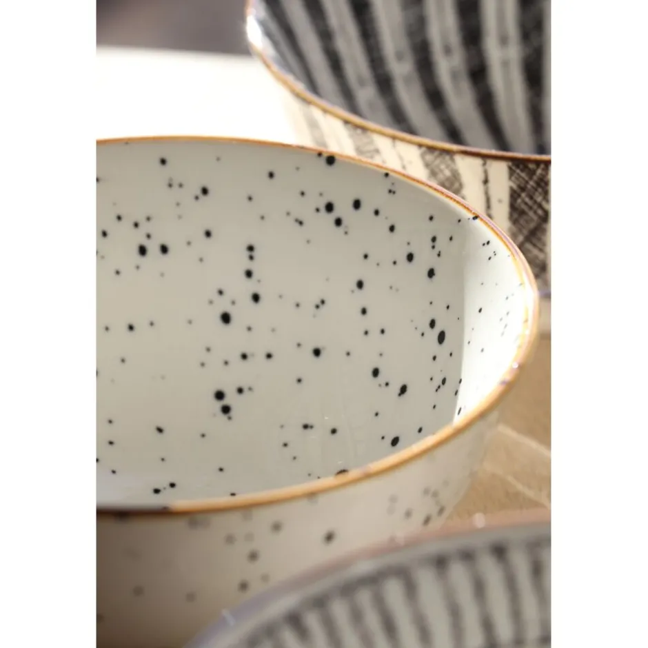Pomax Vaisselle-ALTO - bol à céréales - porcelaine - DIA 12 x H 6 cm - noir/blanc