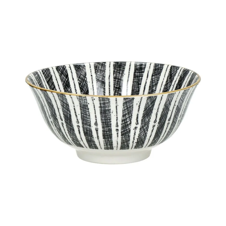 Pomax Vaisselle-ALTO - bol à soupe - porcelaine - DIA 15,5 x H 7 cm - noir/blanc