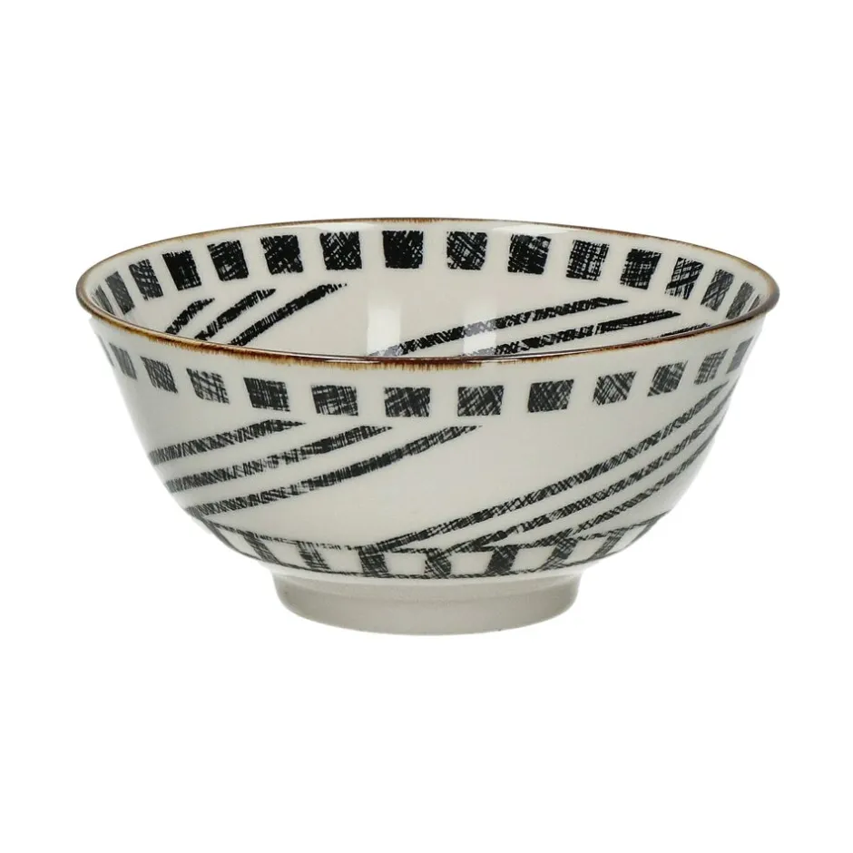 Pomax Vaisselle-ALTO - bol à soupe - porcelaine - DIA 15 x H 7 cm - noir/blanc