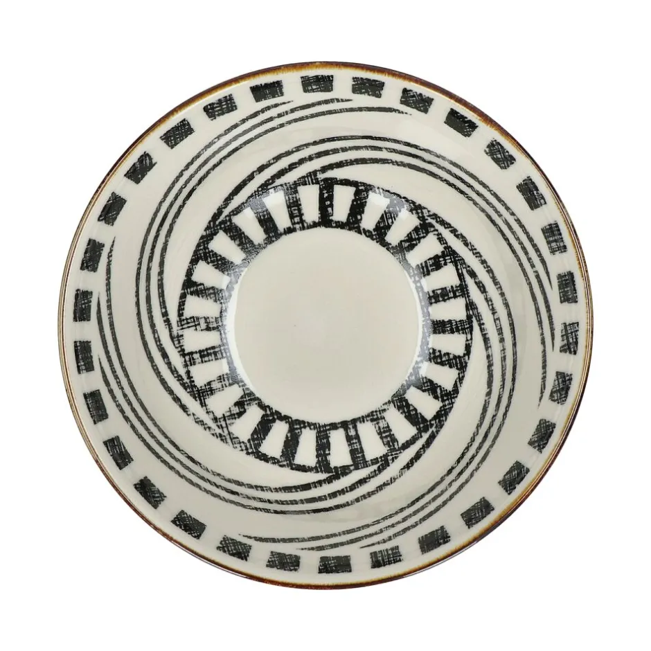 Pomax Vaisselle-ALTO - bol à soupe - porcelaine - DIA 15 x H 7 cm - noir/blanc