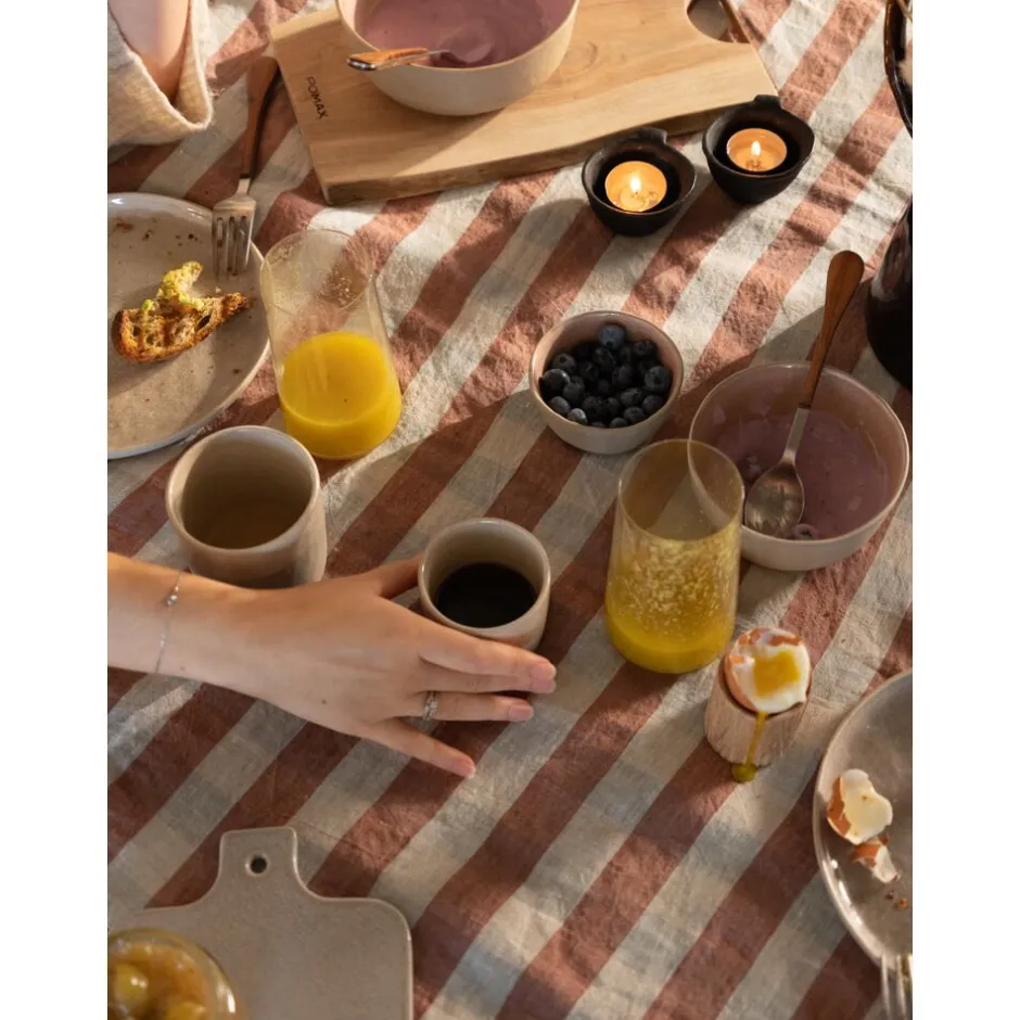 Pomax Linge De Table-AMALIA - nappe de table - lin - L 250 x W 170 cm - rouge
