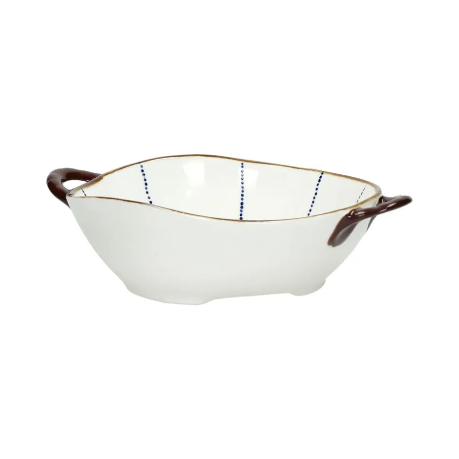 Pomax Vaisselle-ANAFI - plat à four/bol - porcelaine - L 24,5 x W 18,5 x H 6 cm - bleu