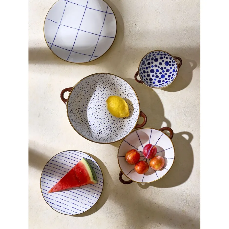 Pomax Vaisselle-ANAFI - plat à four/bol - porcelaine - L 31 x W 24,5 x H 7,5 cm - bleu