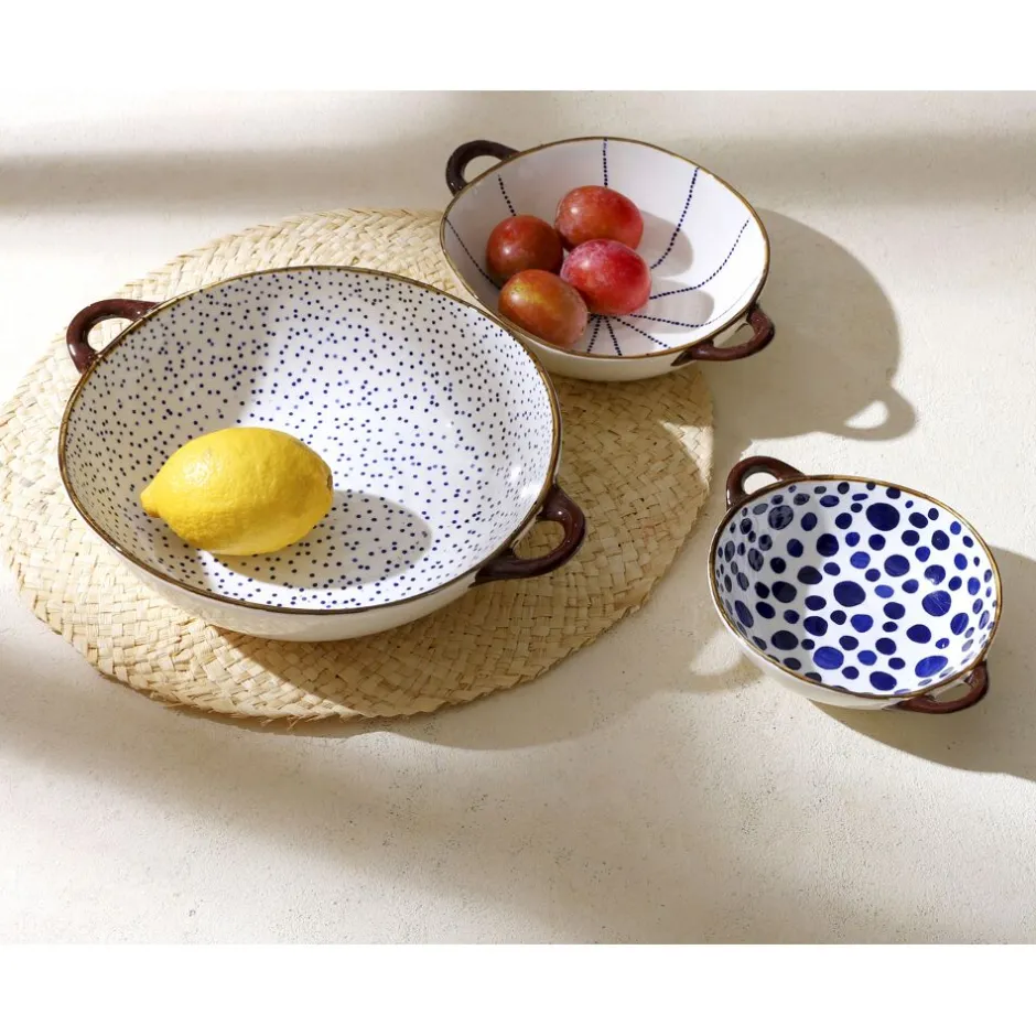 Pomax Vaisselle-ANAFI - plat à four/bol - porcelaine - L 24,5 x W 18,5 x H 6 cm - bleu