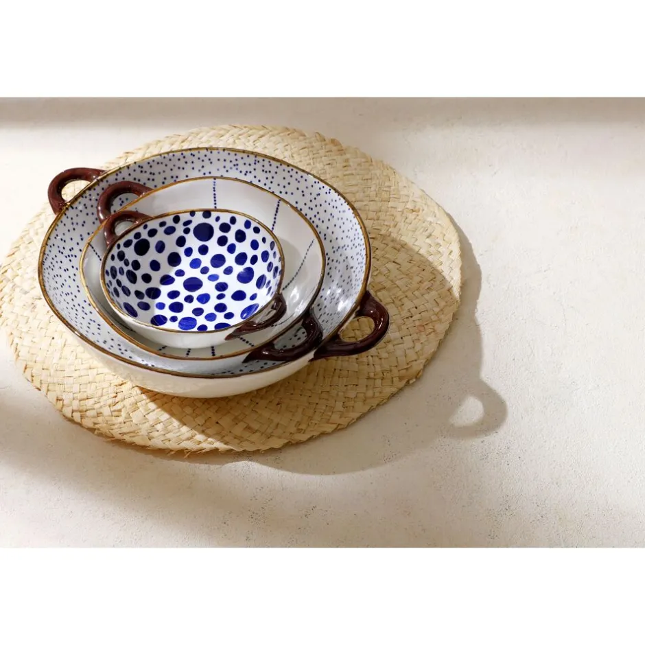 Pomax Vaisselle-ANAFI - plat à four/bol - porcelaine - L 31 x W 24,5 x H 7,5 cm - bleu