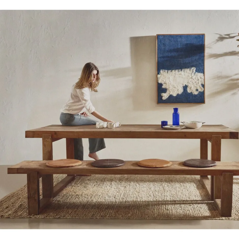 Pomax Tables-ANDALUCIA - table - bois récupéré - L 240 x W 90 x H 76 cm - naturel